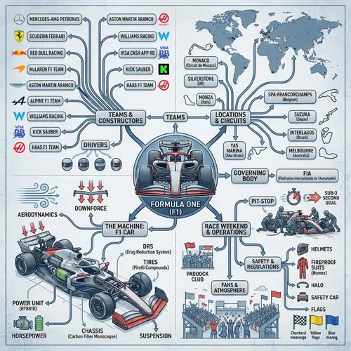Formula One Conceptual Map: Teams, Locations, Cars & More