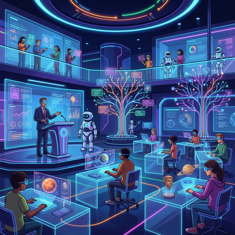 Futuristic Education Universe - Immersive E-Learning Environment