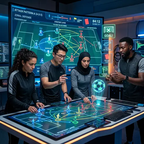 Futuristic Football Strategy: High-Tech Visualization