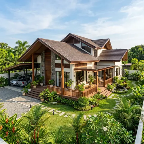 Modern Asymmetrical 4-Bedroom Bungalow Design