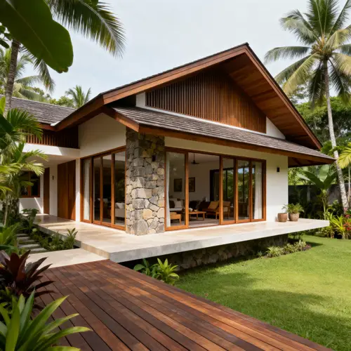 Modern Asymmetrical 4-Bedroom Bungalow Design