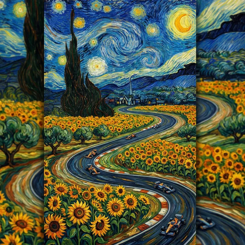 Van Gogh Inspired Race Track Art