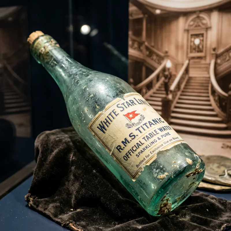 Titanic Glass Water Bottle - Historical Artifact