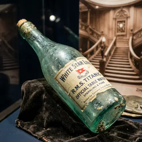 Infamous Luxury Ship Titanic Glass Bottle - Historical Artifact