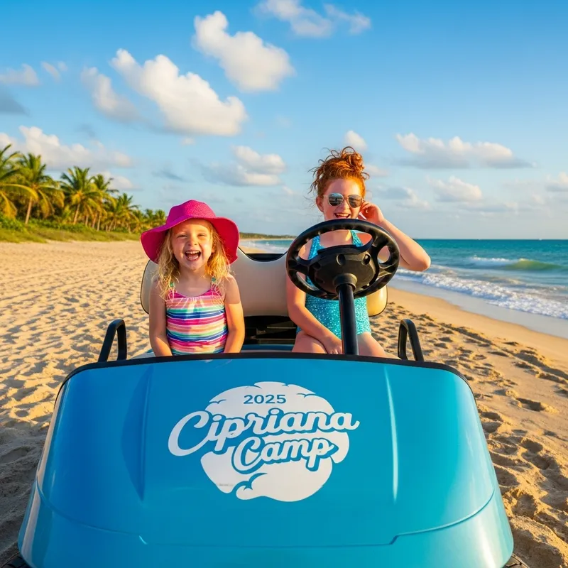 Cipriana Camp 2025: Beach Fun on Golf Cart