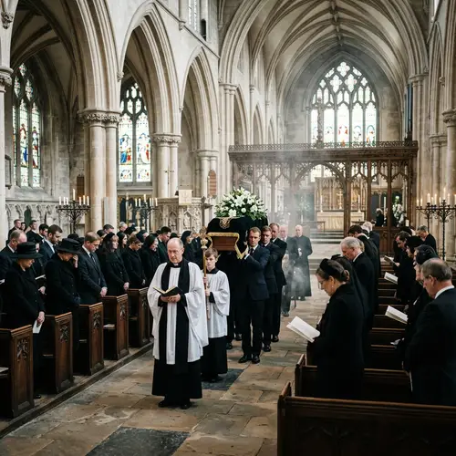 Solemn Funeral Procession in Ancient Church | Reflection on Mortality