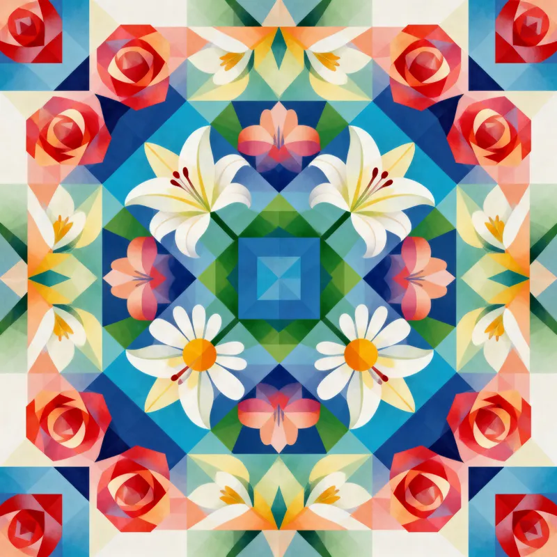 Beautiful Flower Tessellation Art