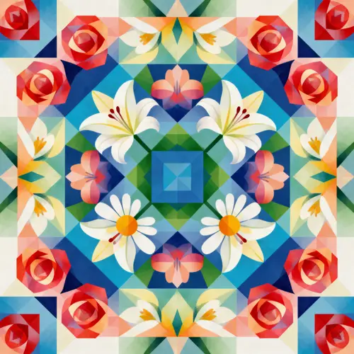 Beautiful Flower Tessellation Art