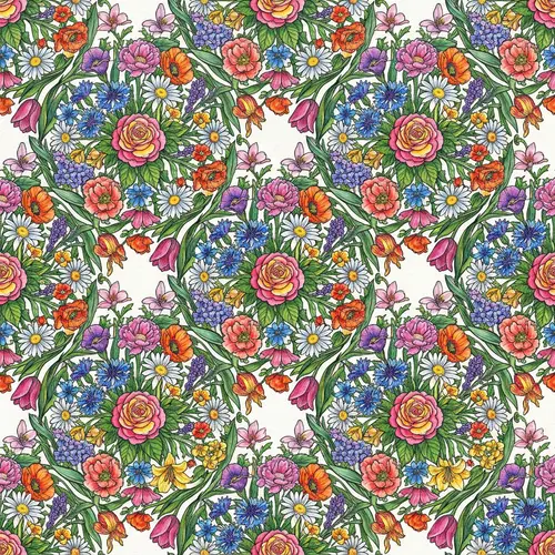 Beautiful Flower Tessellation Art