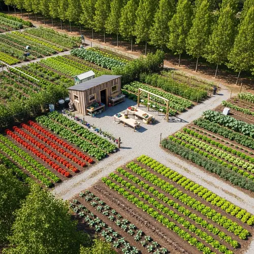 1 Acre Vegetable Farm Design with Pack House Layout