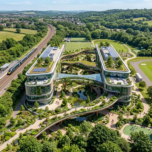 Neo-Futurist Railway School Buildings with Biophilic Design