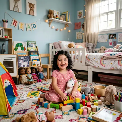 3-Year-Old Hispanic Girl with Black Hair & Bluish-Green Eyes