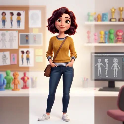 3D Pixar-Inspired Female Character Model