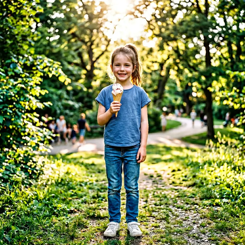 Smiling Girl in a Park