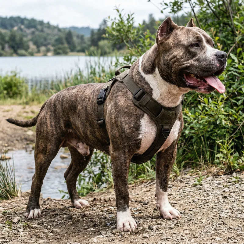 Muscular Large Dog with Erect Wet Penis