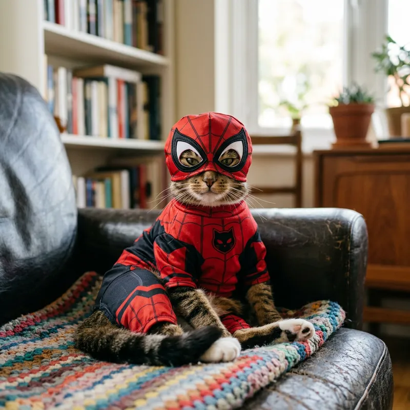 Cute Cat in Deadpool Suit | Funny Pet Costume
