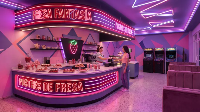 Beautiful Retrowave Coffee Shop & Dessert Bar