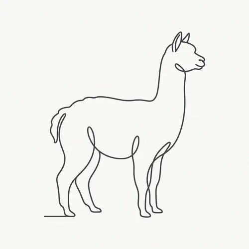 Minimalist Alpaca Silhouette Graphic Illustration