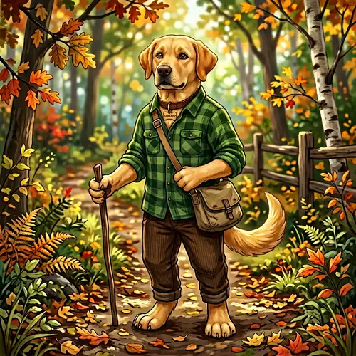 Anthropomorphised Dog Illustration | Labrador Retriever Character Design