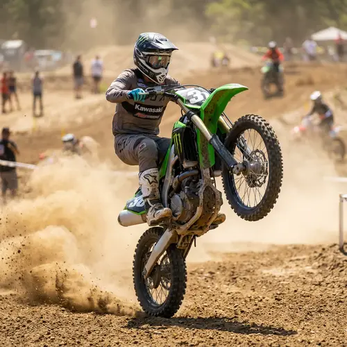Dirt Bike Rider Performs Thrilling Wheelie | Motocross Adventure