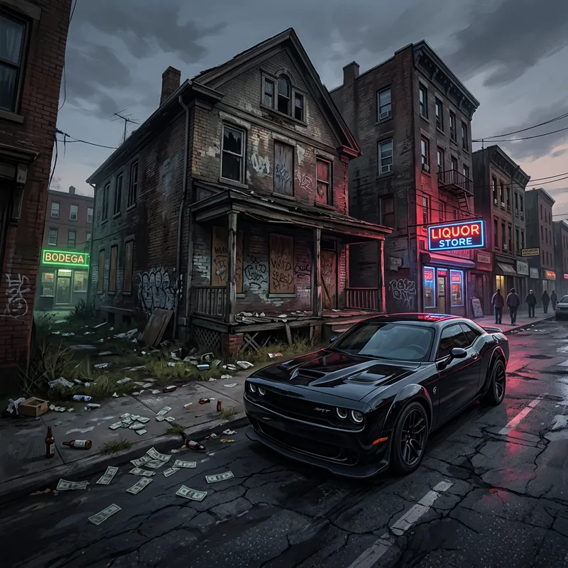 Urban Thriller: Abandoned Trap House & Hellcat Scene Urban Thriller: Abandoned Trap House & Hellcat Scene