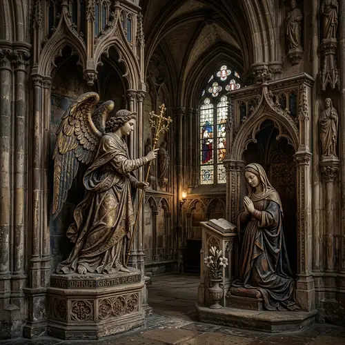 Gothic Style Archangel Gabriel Announces Virgin Mary