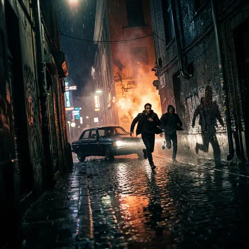 Thrilling Suspense Scene | Dark Road Chase & Shadowy Alleyway