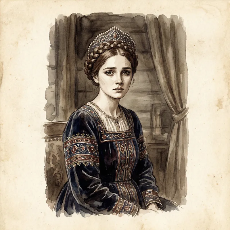 Anastasija Nikolaevna Romanova Watercolor Portrait