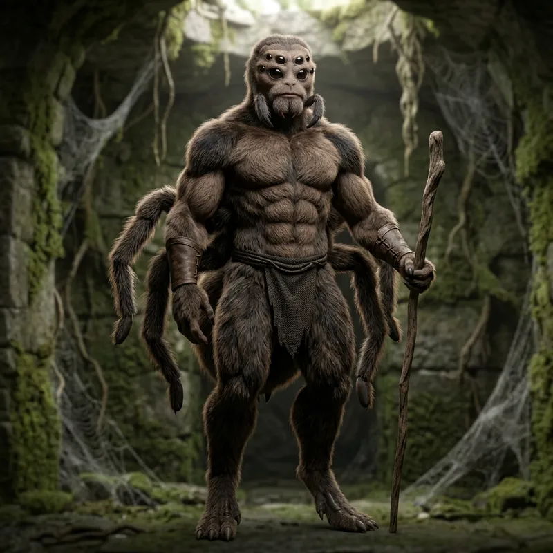Muscular Furry Spider Creature
