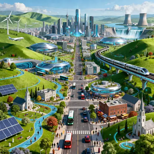 Futuristic Green City: Blending Tech and Tradition