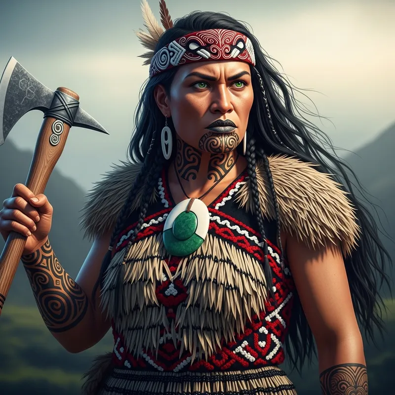 Maori Female Warrior: Strength and Beauty