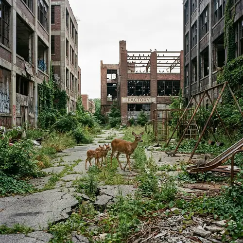 Wildlife in Urban Decay: Captivating Photograph