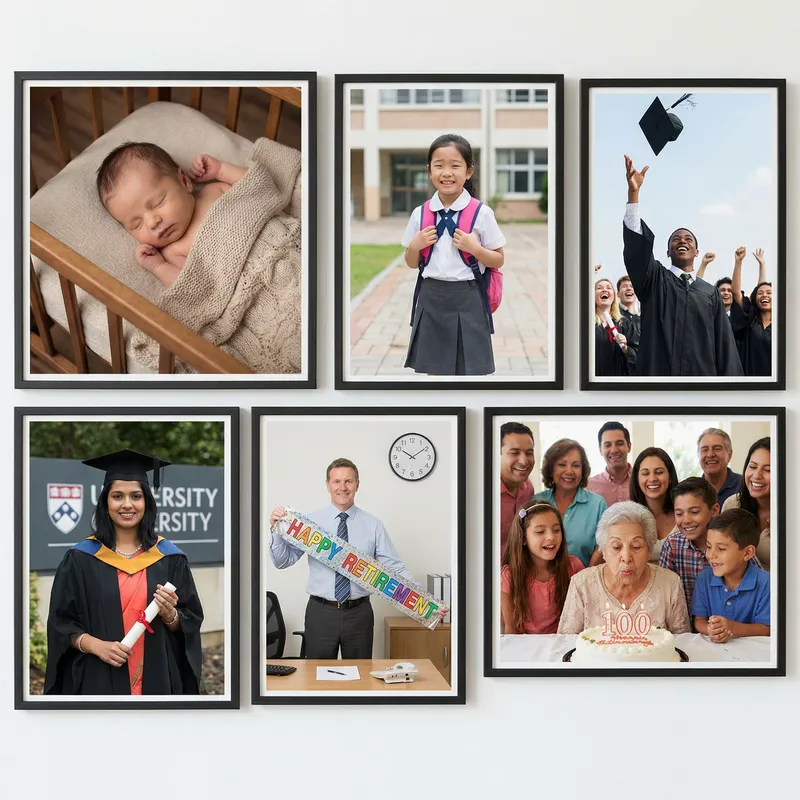 Life's Milestones: Capturing Life's Journey from Birth to Centenarian Celebration