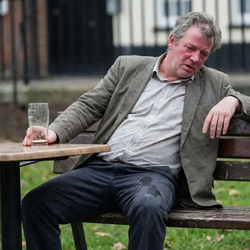 Clumsy Mature Man Stumbled - Humorous Image