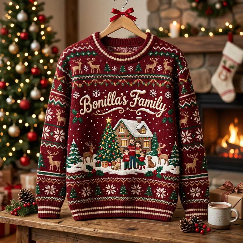 Bonilla's Family Christmas Jersey Art Design Bonilla's Family Christmas Jersey Art Design