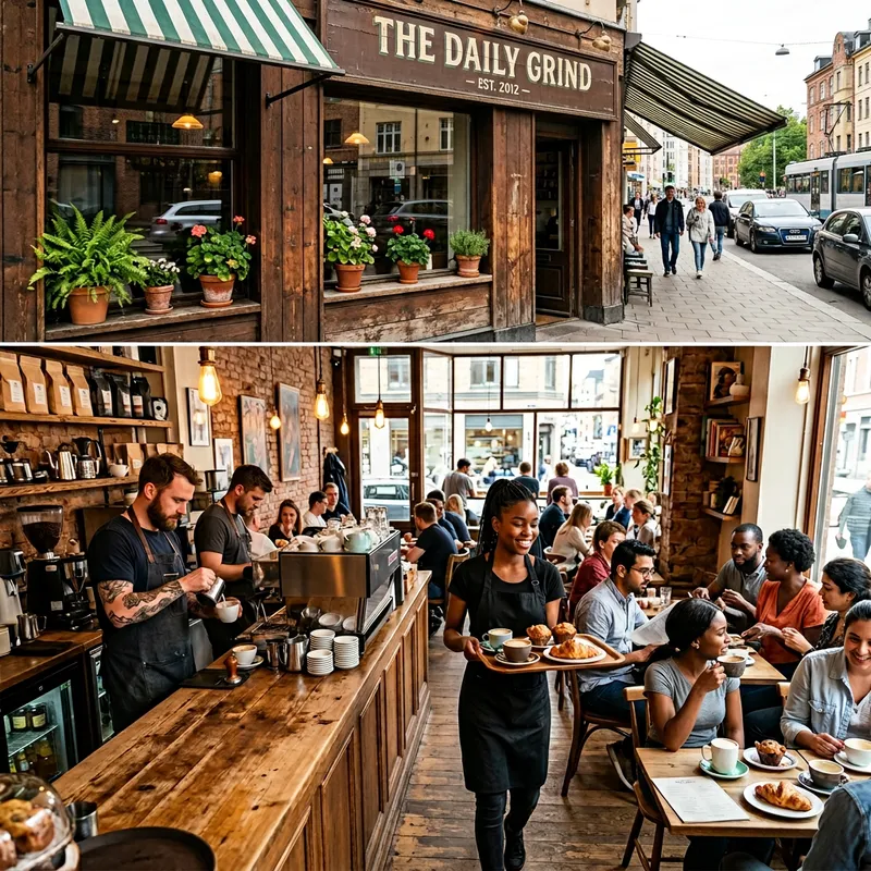 Charming Rustic Cafe on City Street Charming Rustic Cafe on City Street