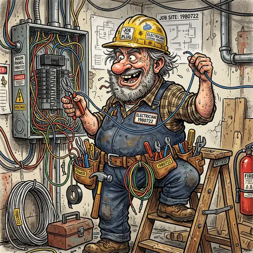 Electrician Caricature: Humor and Art