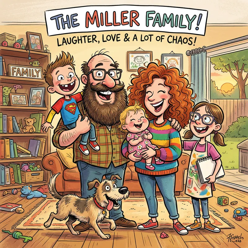 Fun Family Caricature Cartoons for Every Occasion