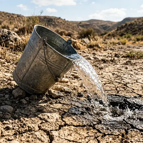 A Bucket Spilling Water: A Captivating Scene