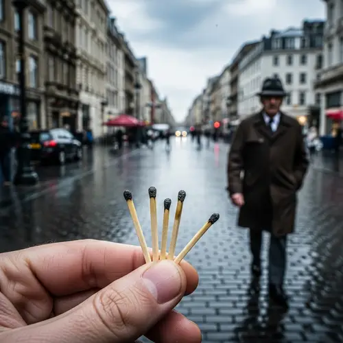 Wet Matches in Hand: Urban Street Scene