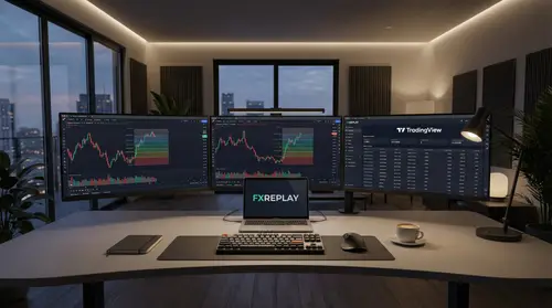 Modern Trader's Workspace 3D Render | FXReplay Setup