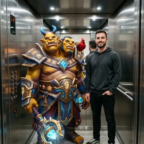 Elevator Scene with Dota 2 Ogrim Mage