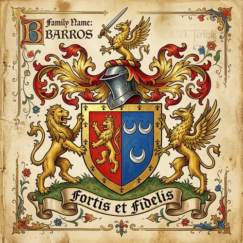 Barros Family Heraldic Coat of Arms Design