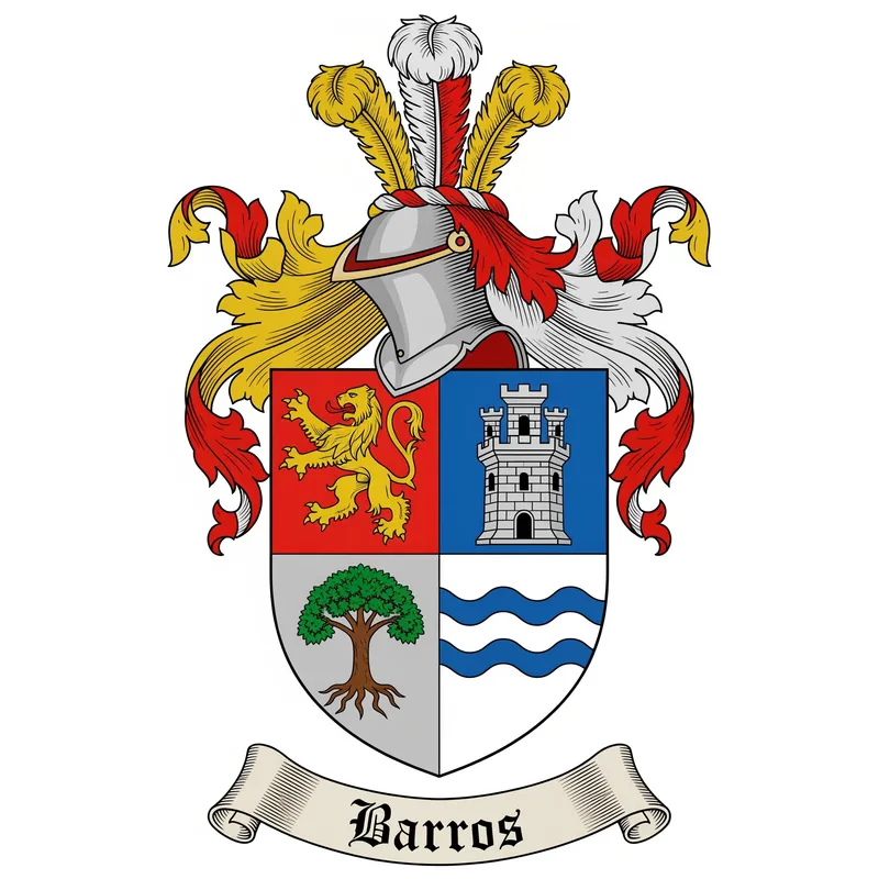 Barros Family Heraldic Coat of Arms Design Barros Family Heraldic Coat of Arms Design