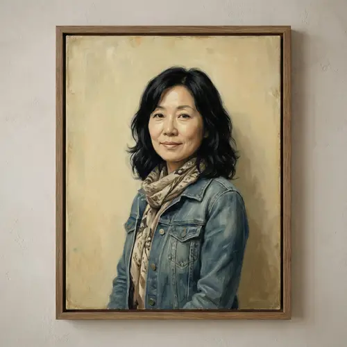 Elegant Oil Painting of an East Asian Woman