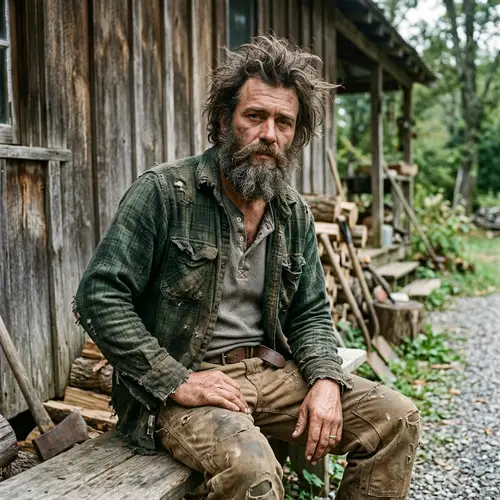 Ugly Gage Scott with Scruffy Beard and Unkempt Hair