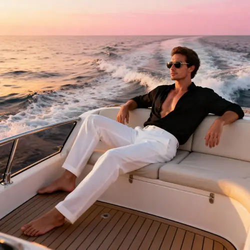 Relaxing Luxury Yacht Portrait at Sunset