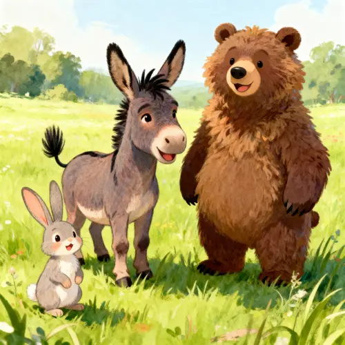 Cute Bunny, Donkey & Bear Adventure