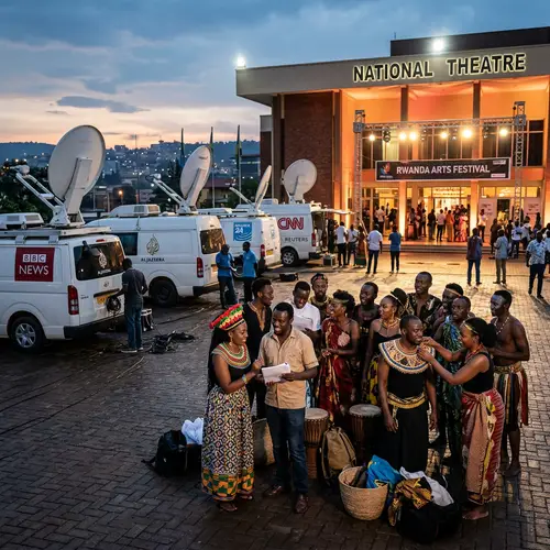 Diverse Hutu and Tutsi Performers Under Twilight Sky | Global Media Showcase