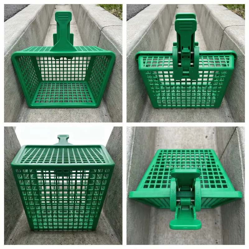 Green Drainage Clip Net Trap Design | Top-Down View Green Drainage Clip Net Trap Design | Top-Down View